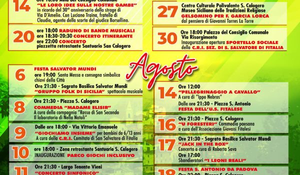 Calendario Eventi San Salvatore di Fitalia